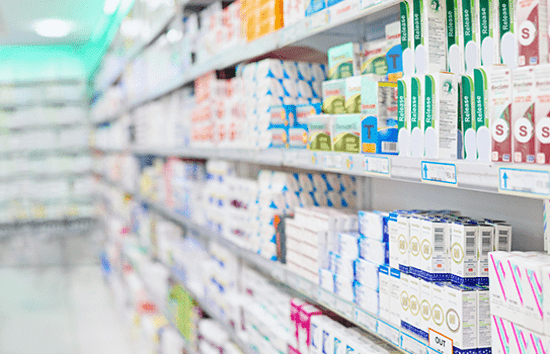 Rayon d’une pharmacie